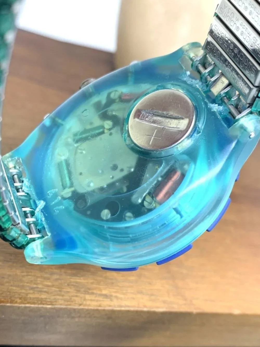 Swatch Men's Watch SBN101 Swiss Quartz Chronograph Vintage 1993 Blue Green 43mm